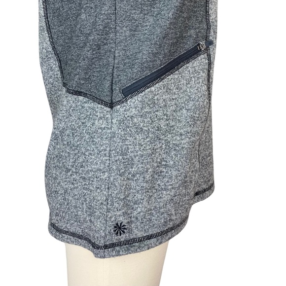 Athleta Pull Over Half Zip Womens Size S Olompali Gray Thumbholes Heathered Top - Picture 6 of 14